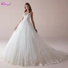 Detmgel Новое поступление Роскошные свадебные платья трапециевидной формы с v-образным вырезом, украшенные бисером великолепное свадебное платье с аппликацией, Vestido de Noiva