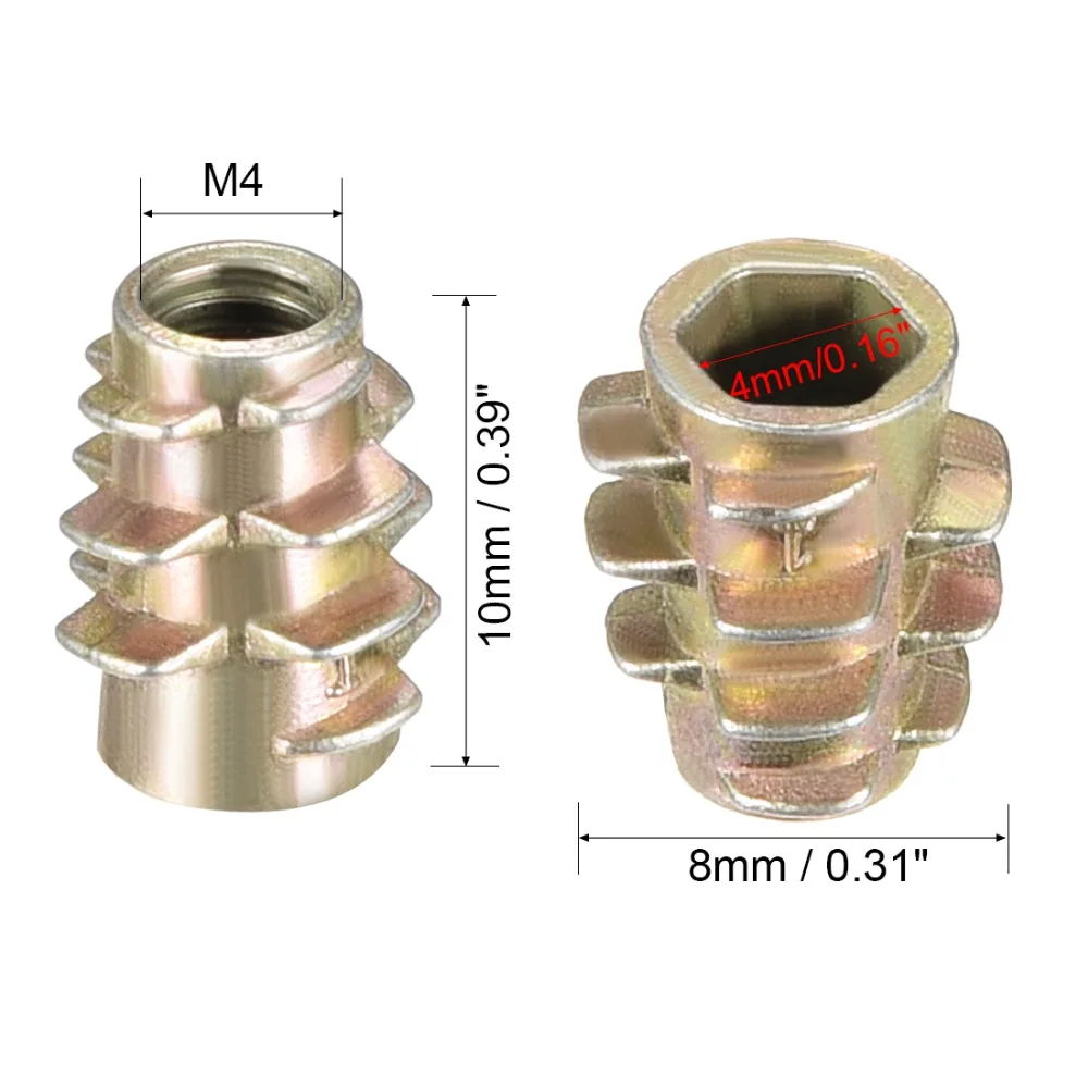 30pcs M6x8mm Threaded Insert Nuts Zinc Alloy Hexagonal M6 Internal Threads 8mm Length 30pcs M6x8mm Threaded Insert Nuts Zinc Alloy Hexagonal M6 Internal Threads 8mm Length