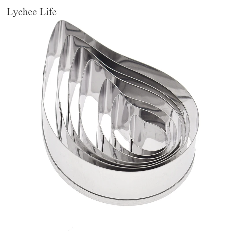 Stainless Steel European Paisley Spiral Flower Petal Soft Polymer Clay Cutter Molds 7Pcs/set Diy Clay Moulds Tools Lychee Life polymer clay tools