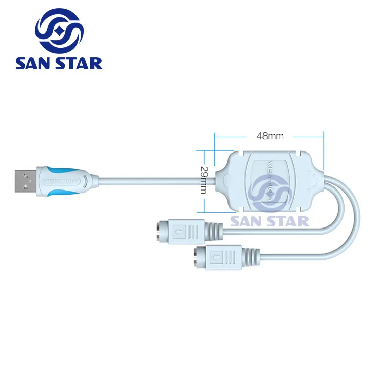 5 шт. 31 см USB к PS/2 кабель Адаптер конвертера Мышь клавиатура конвертер адаптер для PS2 Интерфейс разъем