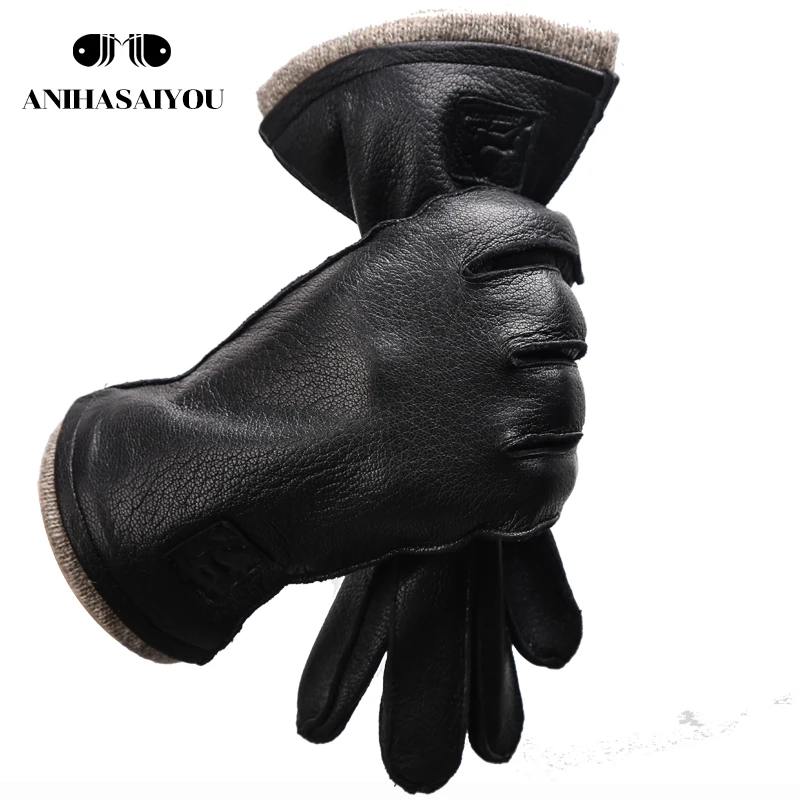 Перчатки из натуральной кожи мужские, теплые зимние мужские кожаные перчатки, мягкие зимние мужские перчатки с подкладкой, высококачественные кожаные перчатки men-8011A