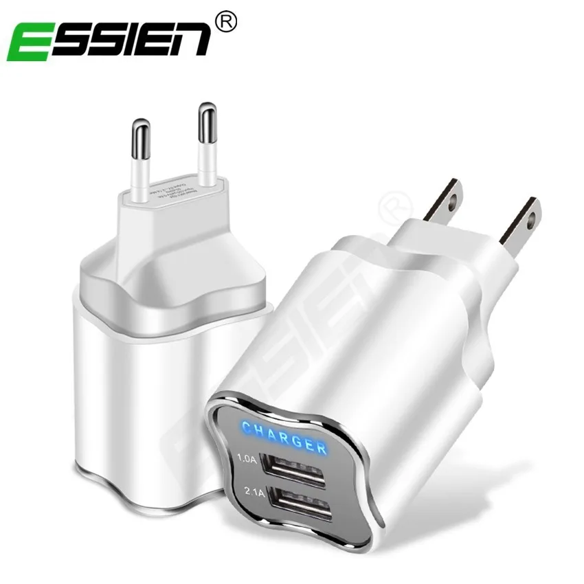 

Essien 5V/2.1A USB Wall Phone Charger for Mobile Phone Fast Charger Mobile Charger with for iphone/Micro USB cable for Samsung