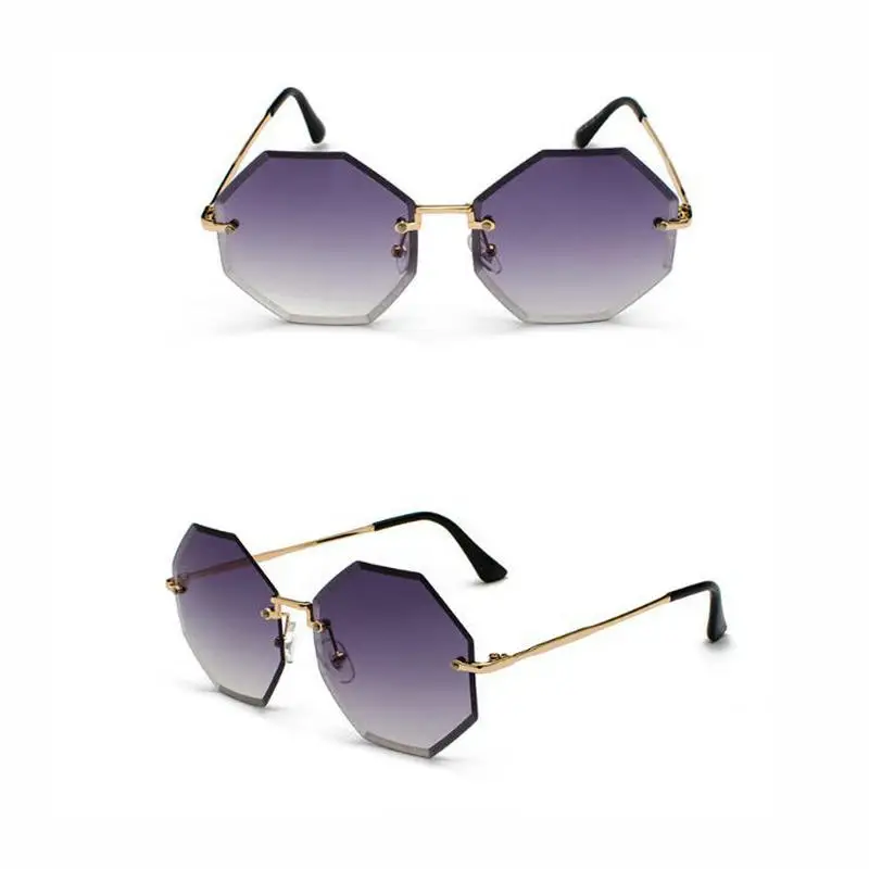 

KAPELUS Hexagonal Rimless Sunglasses Women's Sunglasses Are Fashionable And Fashionable