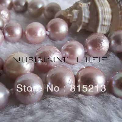 

ddh001259 18 Inches 11-12mm Light Purple Chinese Kasumi Freshwater Pearl Necklace