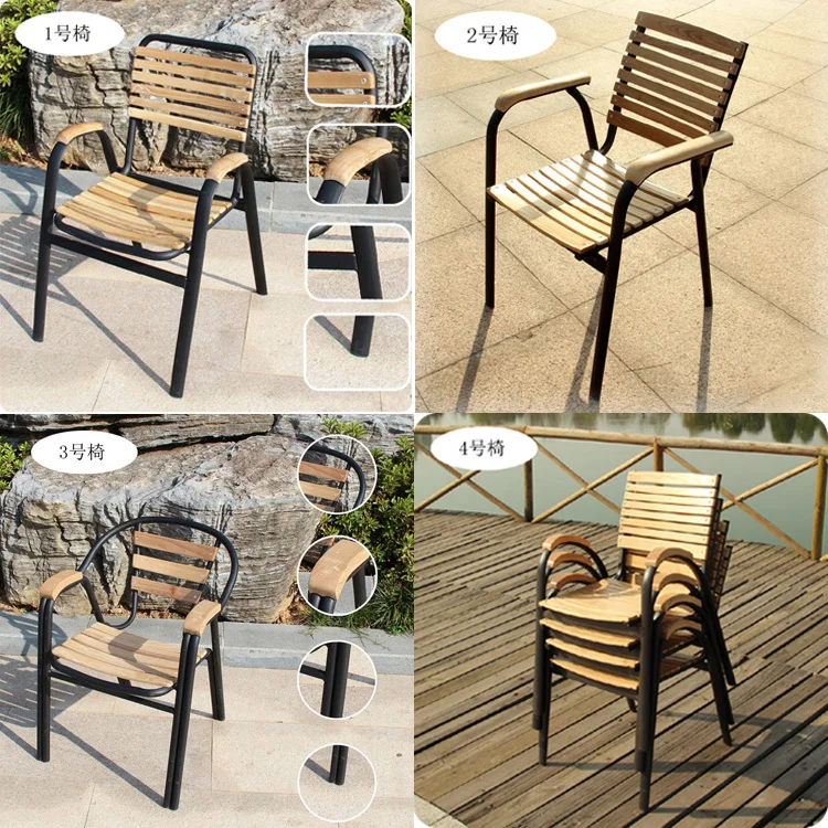 A Combination Of Teak Wood Outdoor Furniture Chairs Balcony Garden