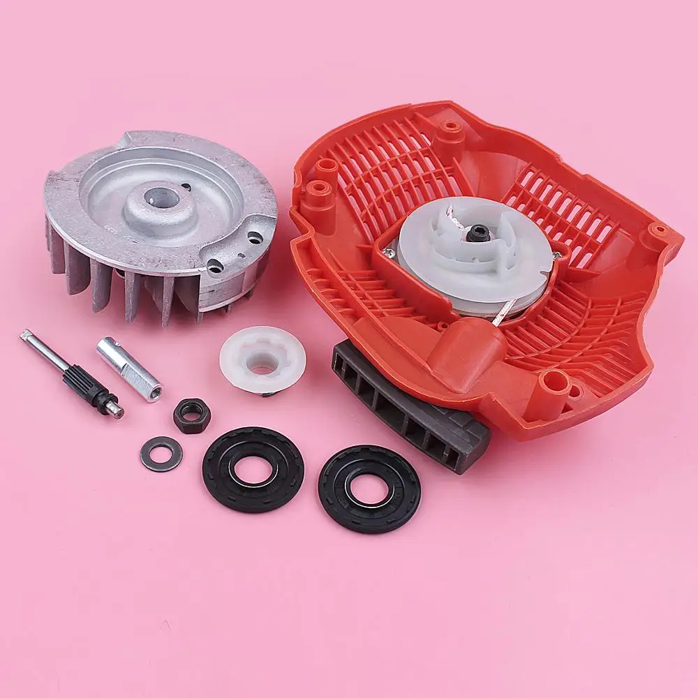 Flywheel Fly Wheel For Husqvarna 445 450 Recoil Pull Starter Oil Pump Worm Gear Seal Chainsaw Replacement Spare Part