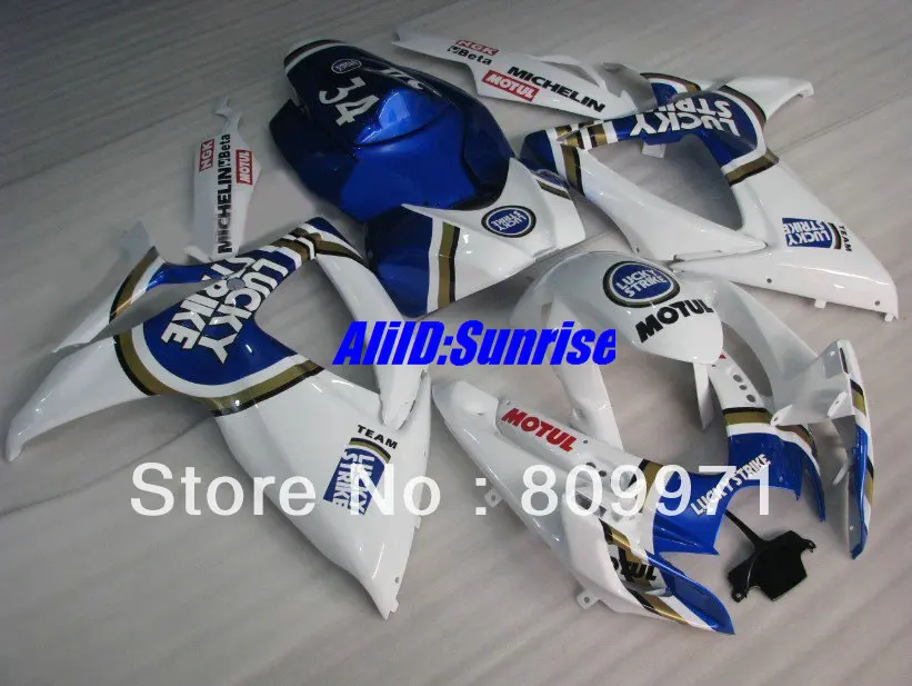 

LUCKY STRIKE White blue Fairing kit for SUZUKI GSXR600 750 K6 06 07 GSXR600 GSXR750 GSX-R600 2006 2007 Fairings set+gifts