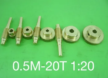

0.5M-20T 1:20 worm rod and worm gear wheel Reduction ratio motor essential combination-Outer Diameter:12.4mm Hole:5mm