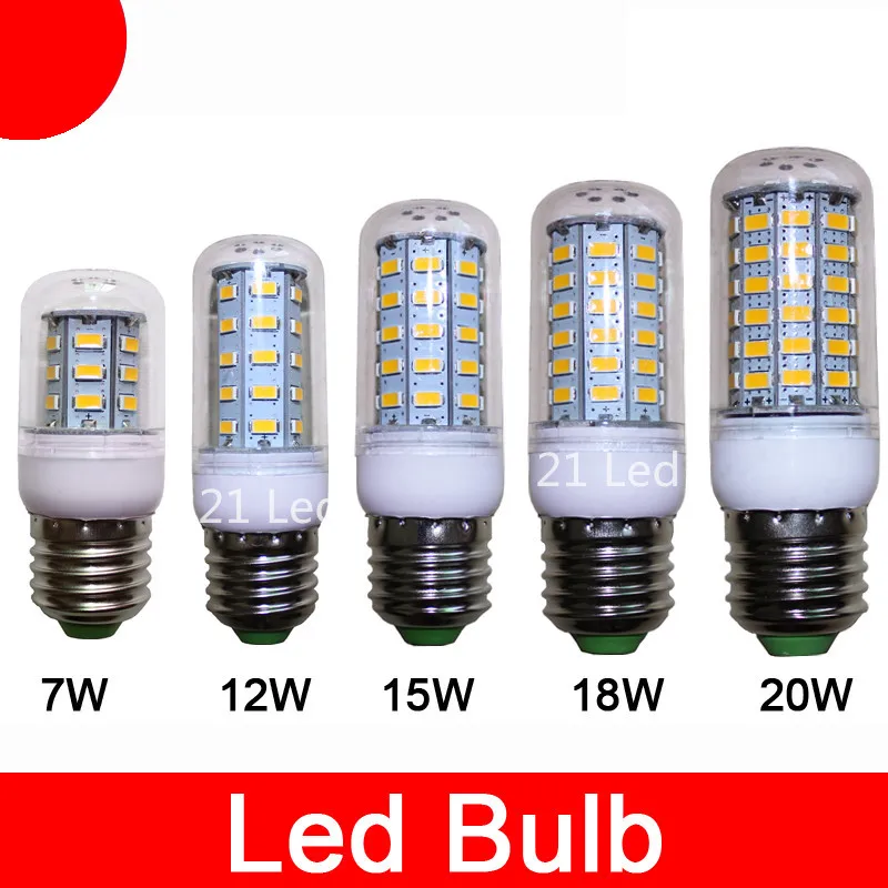 

Hot Sale E27 E14 Led Lamps 5730 110V 220V 12W 15W 18W 20W LED Corn Led Bulb Christmas Chandelier Candle Lighting free shipping