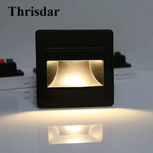 Thrisdar 6 шт. 95X95 мм Наружная светодиодная Нижняя Подсветка Встроенный угловой светильник водонепроницаемый светодиодный ступеней лестницы свет вилла отель подземный свет