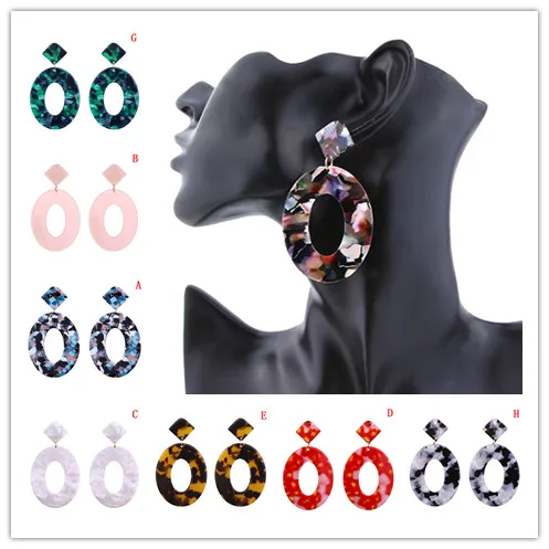 1 Pair Round Sequin Dangle Earrings For Women Colorful Acrylic Resin Statement Drop Earring Female Bohemian Jewelry Gifts