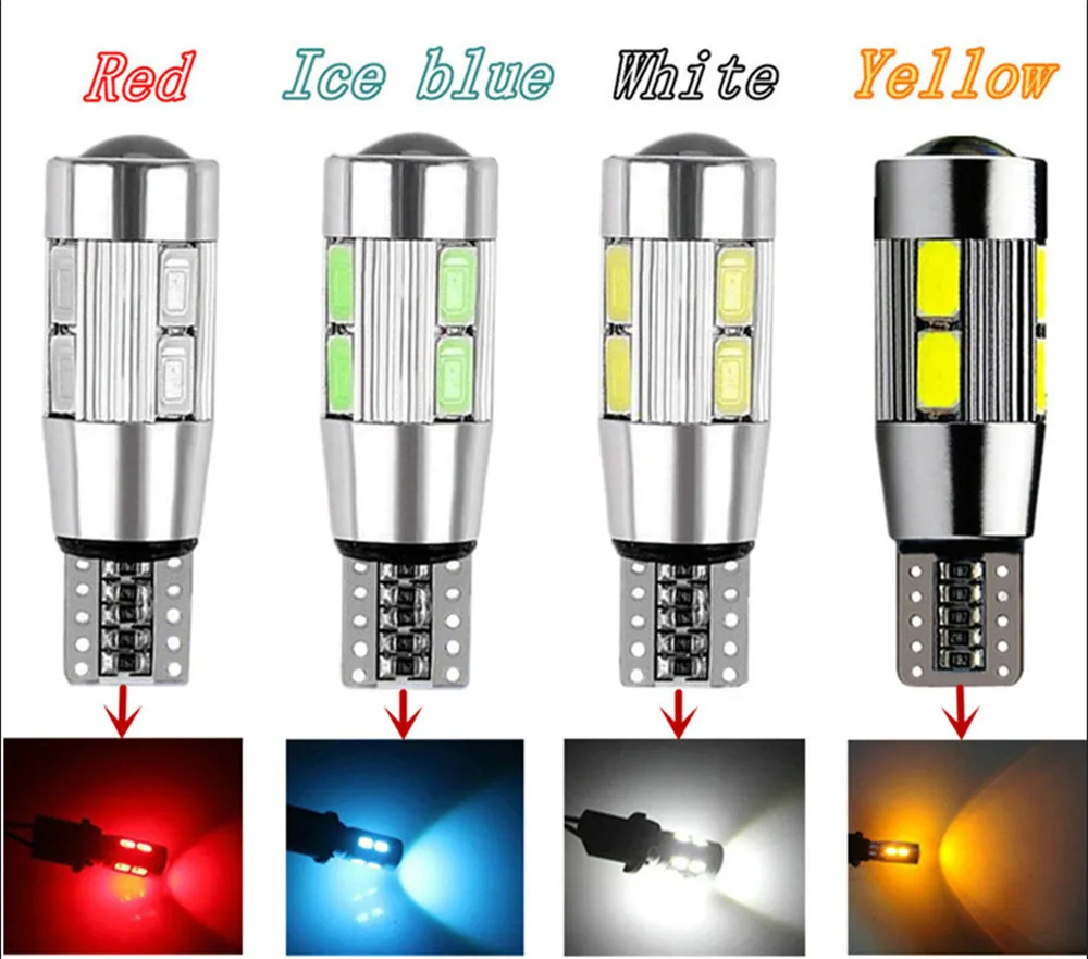 4 X T10 W5W светодиодный светильник 10SMD CANBUS OBC без ошибок 501 dash автомобильный для