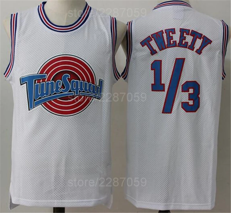 

Ediwallen Tune Squad 1/3 Tweety Basketball Jerseys Looney Tunes Color White Team All Stitched Breathable Sleeveless High Quality