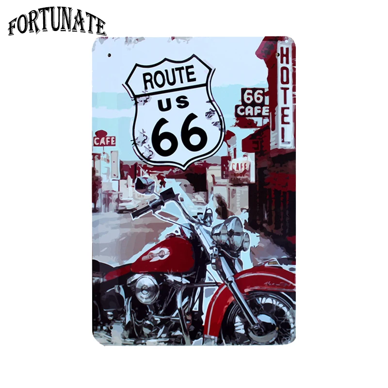 Горячий Route US 66 знак гостиницы кафе металлические знаки домашний винтажный Декор жестяная барная вывеска винтажные декоративные тарелки декоративное настенное украшение из металла - Цвет: MPA1168