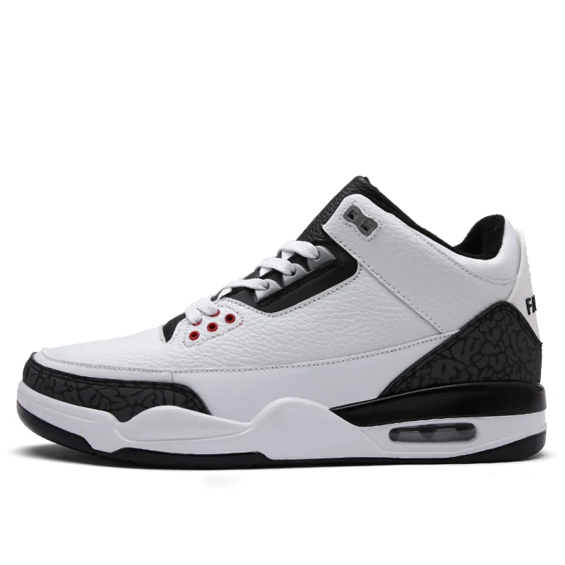 Мужские баскетбольные кроссовки с воздушной подушкой, высокие баскетбольные кроссовки Jordan на шнуровке, спортивные кроссовки в стиле ретро, баскетбольные кроссовки для мужчин - Цвет: White