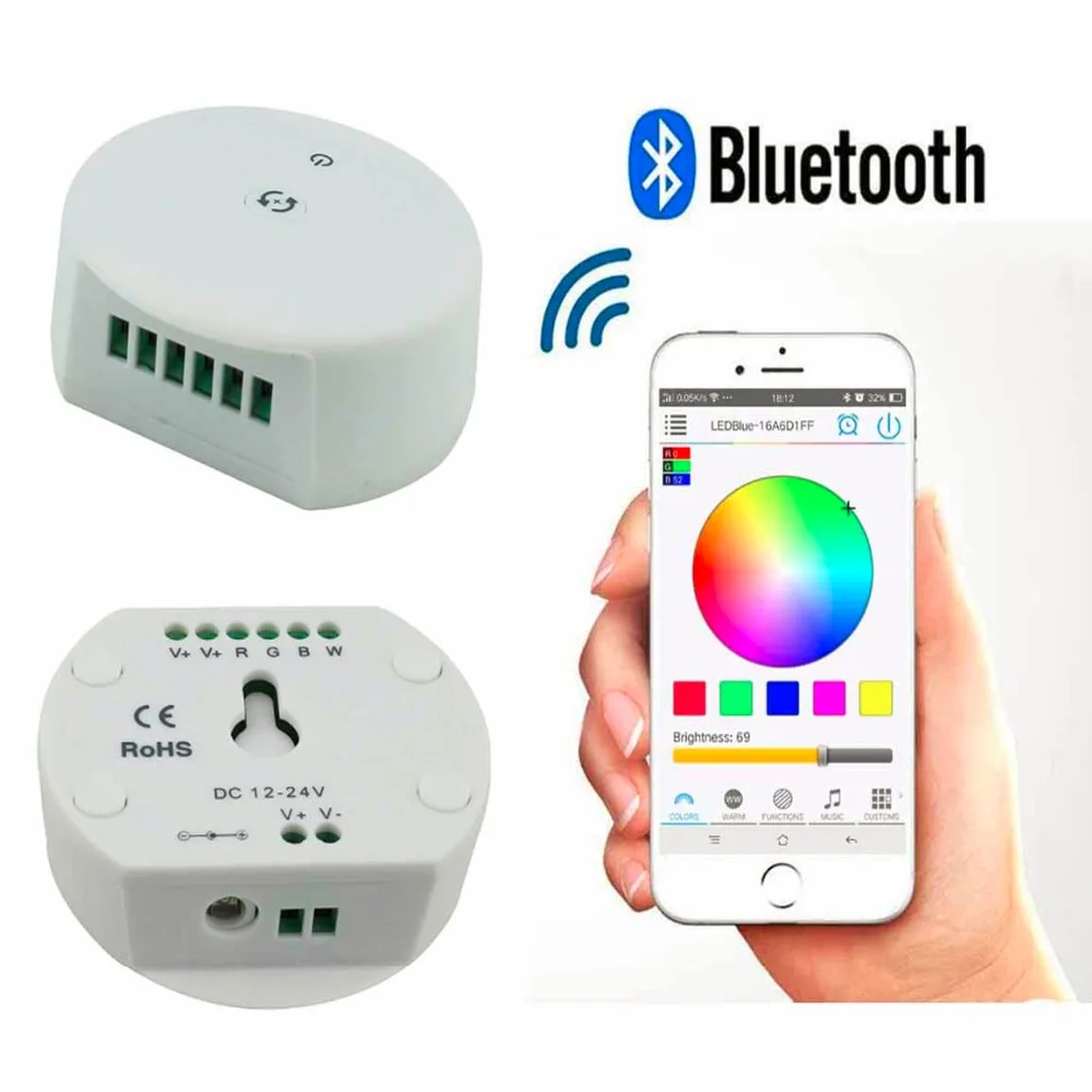 Bluetooth 4 Zone RGB/RGBW Strip Controller,Music Voice controller,LED