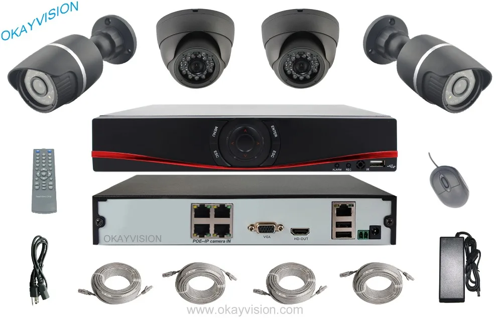 Factory Directly sale for p2p POE nvr kit, 960P 1.3MP network CCTV kits