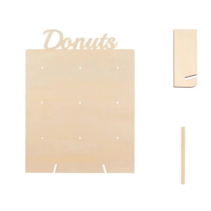 Diy Donuts Wall Holder Candy Sweet Cart Stand Wooden Table Wedding