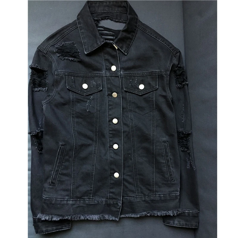 Veste Jean Vintage Mujer Denim Casual Femmes Effilochée Mode Chaquetas Casaco Manteaux Vestes Femini 115 Trou Yiquanyimei vqwtXX