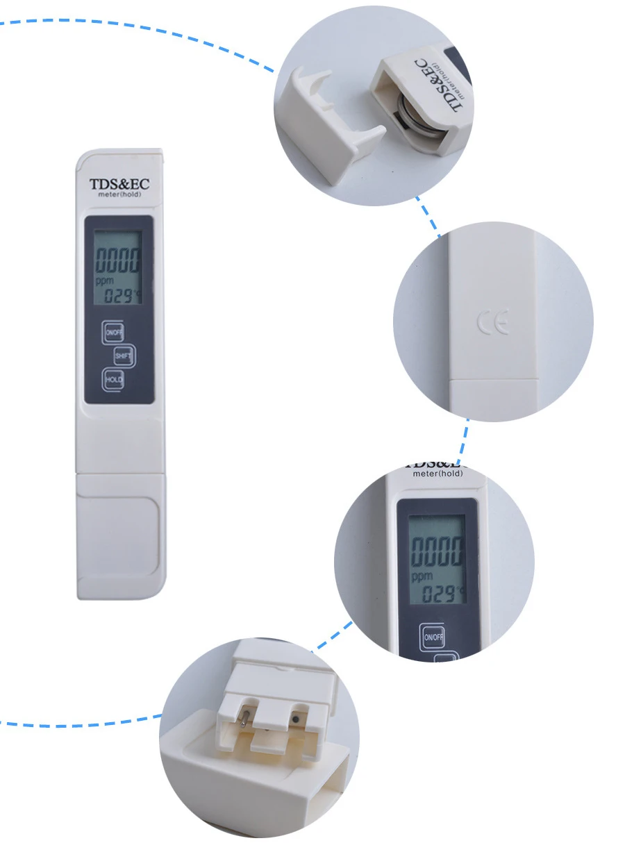 TDS EC измеритель температуры тестер фильтр ручка 3 в 1 проводимость измерения качества воды температура TDS EC Тестер Метр 0-9990ppm