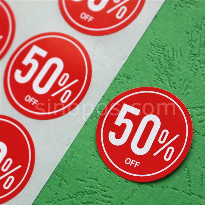 Red Promotional Display Stand Point Of Sale Shop Price Stickers Sticky Tags POS 