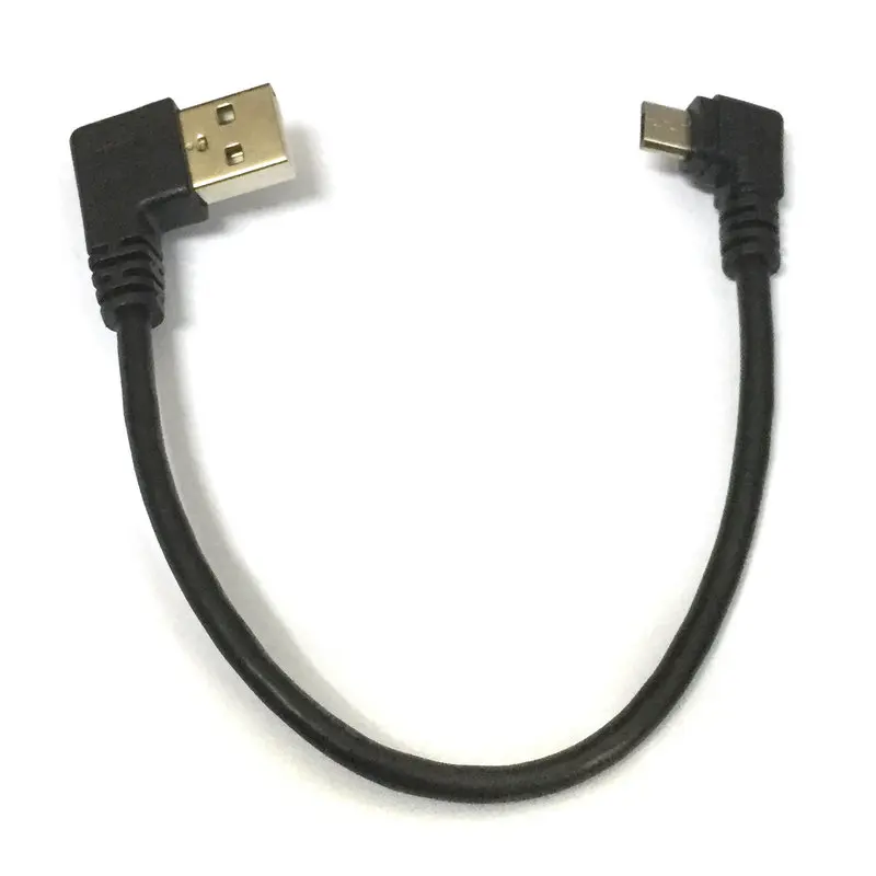 Новый универсальный 20 см короткий прямоугольный USB A на правый угол Micro b 2 0 кабель
