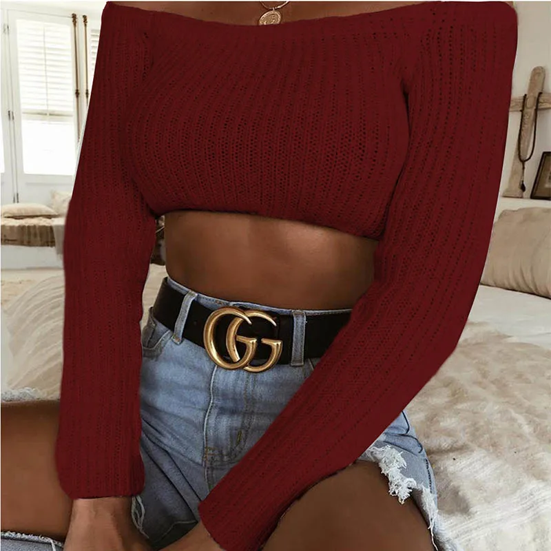 Women-Sexy-Off-Shoulder-High-Waist-Short-Crop-Sweaters-Long-sleeve-Pullovers-Classic-Loose-Knitting-Thick-Line-Short-Sweater-TP0022 (15)