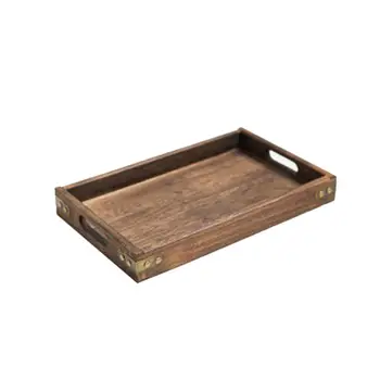 

Rectangular Dinner Dessert Suppliers Solid Wood Tableware Retro Breakfast Storage Tea Food Hotel Home Serving Tray Snack