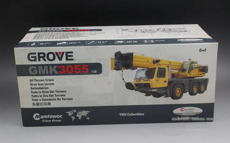 Die casting gift TWH 1:50 Grove GMK3055 crane truck toy model alloy 