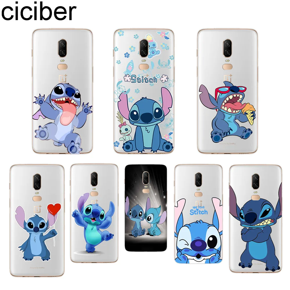 

ciciber Lovely Stitch For Oneplus 6 Oneplus 6T Oneplus 5 Oneplus 5T Soft Silicone Cover Clear TPU For 1+ 6 1+5 T Phone Cases