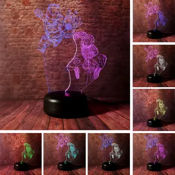 

Marvel Floating Iron Man Spiderman Figurines Model 3D Nightlight LED Mixed Color Light Avengers Iron Man Spiderman Figma Toys