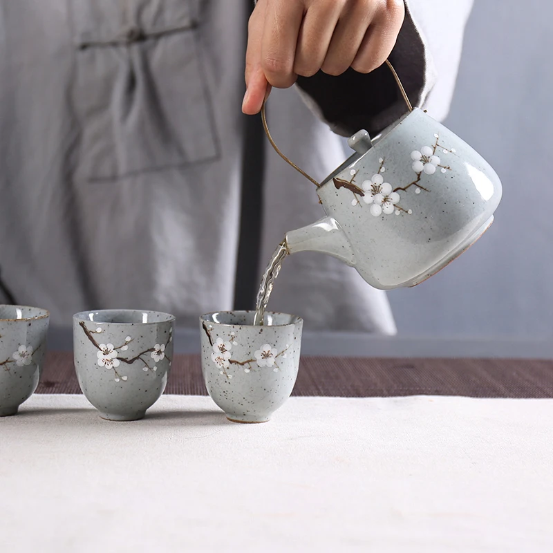 Ручная роспись чайник японский стиль ручной работы антикварные кунг-фу посуда для напитков 18