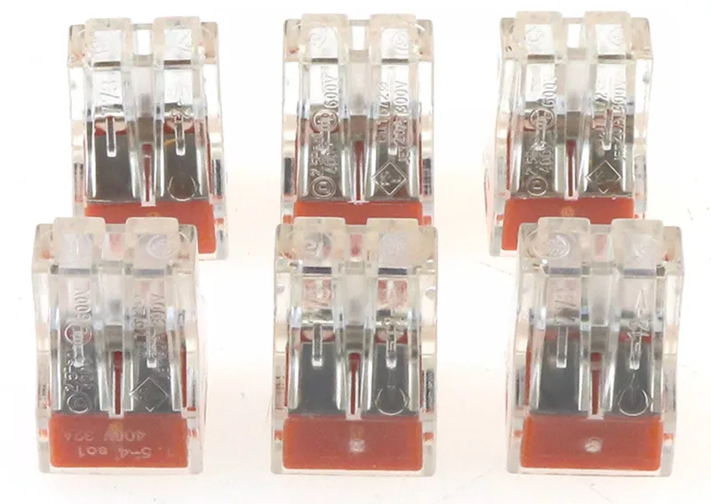 

10Pcs PCT-104 Push wire wiring connector For Junction box 4 pin conductor terminal block