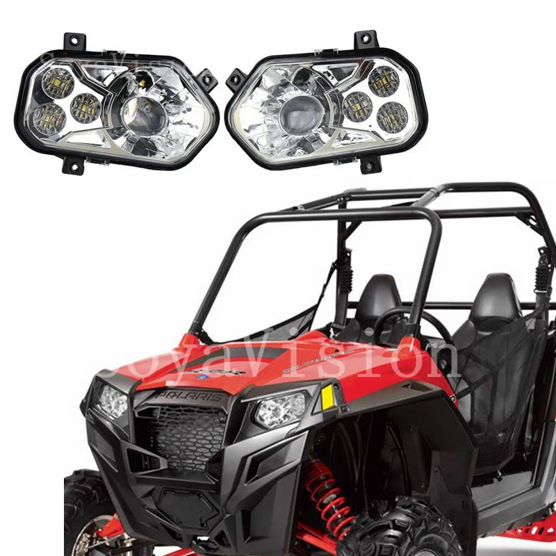 New 1 Pair ATV UVT Hi/Lo Beam LED Driving Headlight Kits for Polaris
