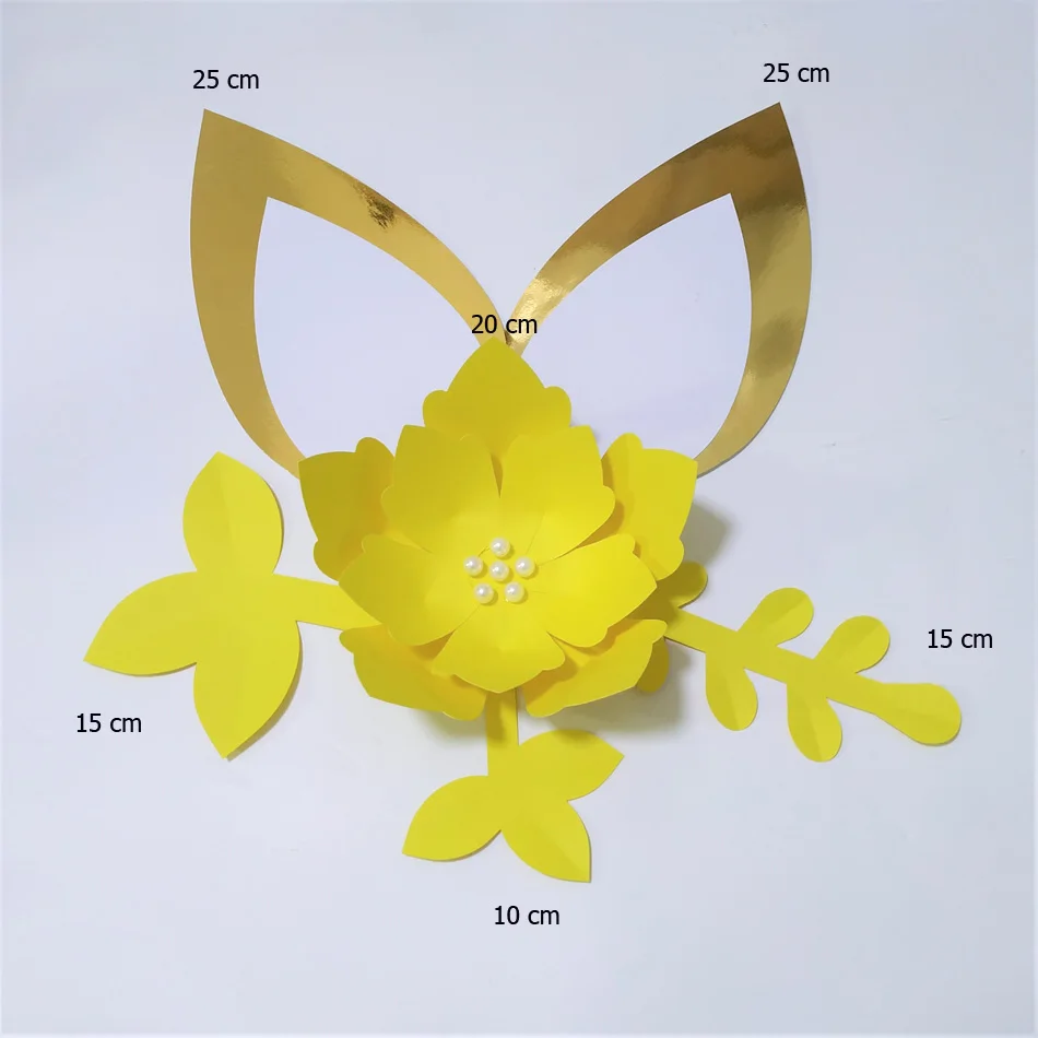 

2019 Yellow DIY Cardstock Paper Flowers Artificial Flower For Birthday Backdrop Decorations Special Party Deco