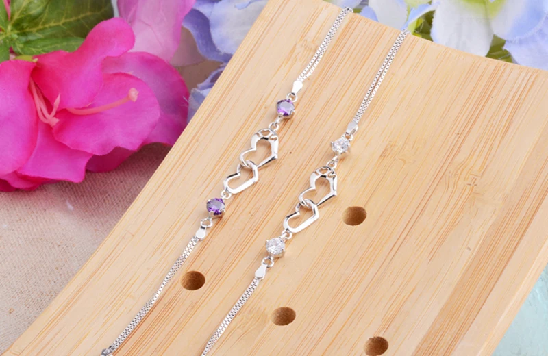 SL08 GEM Stone  DIAMOND SILVER BRACELET FOR WOMEN (5)