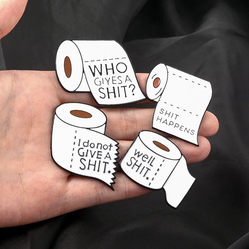

Funny lapel Pin Brooch Enamel Pins Badge Joke Toilet Paper Well Shit Brooches For Women Men Jewelry Shirts Jackets Backpacks