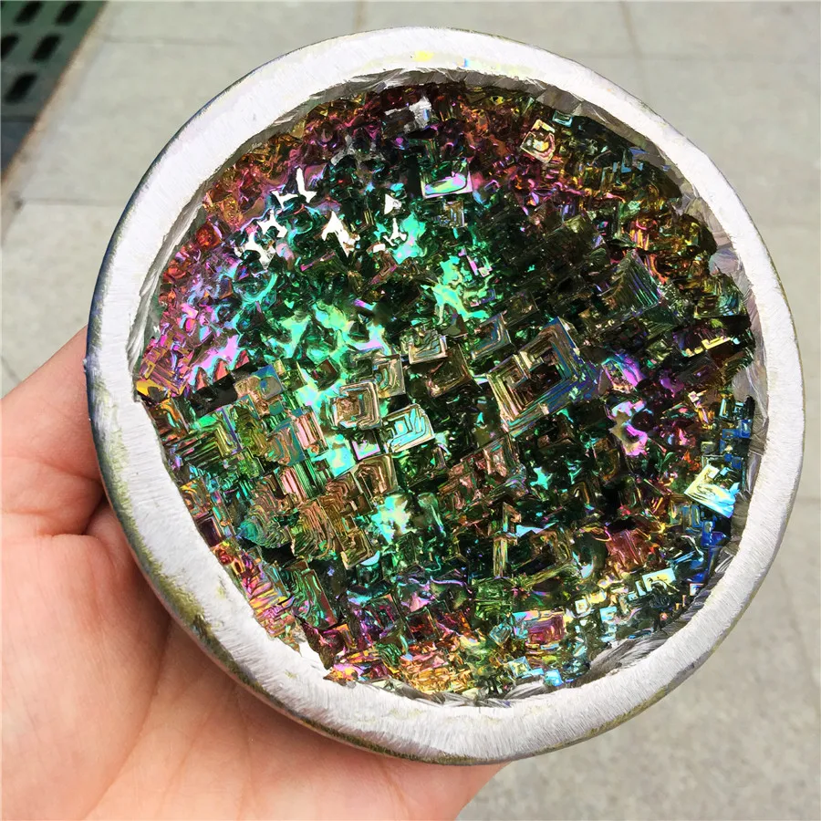 Красивый минеральный образец Кристалл висмута радужные минералы камни предметы домашнего интерьера