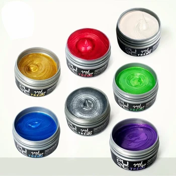 

Unisex Color Hair Wax Dye Color Styling Temporary Colors Cream BLUE Green Gray Hair Dye Wax Easy Wash Plants Component 100ml