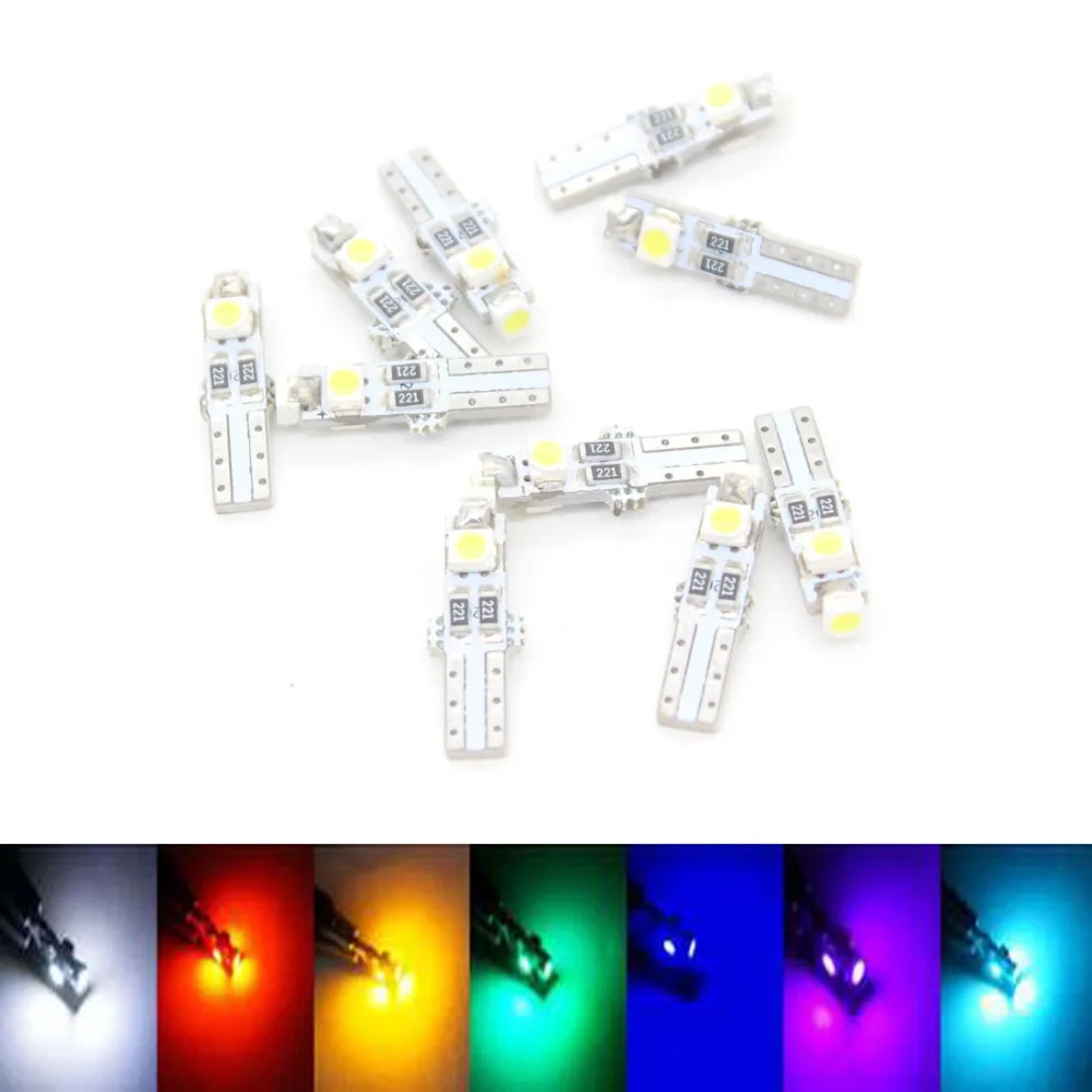 10X T5 3528 509T Automobile Speedo Wedge W3W W12W Auto LED Car