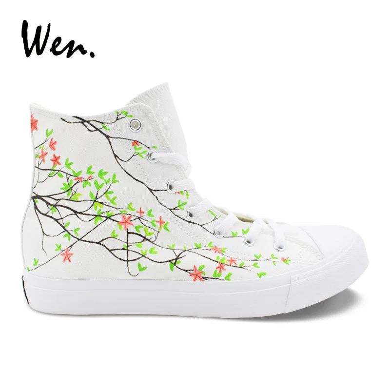 sneakers with flower design