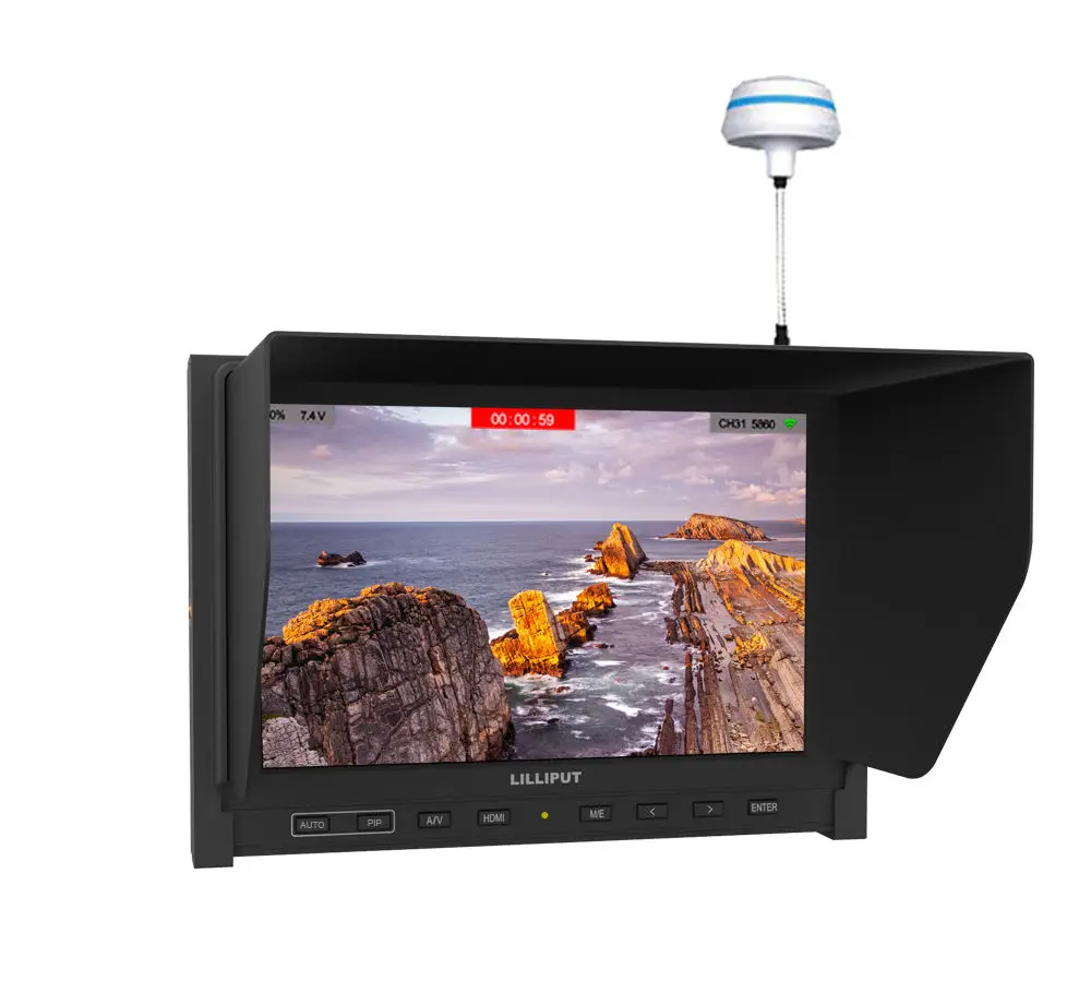 US $309.00 Lilliput 339DW 1280 X 800 7 FPV Monitor With Dual 58G ReceiversBuiltIn Battery For Flying Camera System