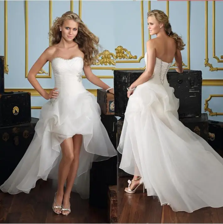 

Strapless Wedding dresses White Simple Bridal Dress Wedding Gown Church Wedding Party robe de soiree Vestido de festa