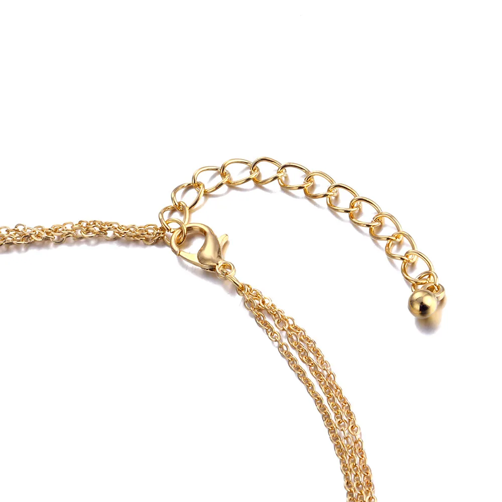 IPARAM Золотое винтажное многослойное ожерелье с кристаллами для женщин богемное многослойное геометрическое ожерелье с воротником подарок