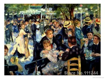 

french impressionists Ball at the Moulin De La Galette Pierre Auguste Renoir famous painting reproduction High quality Handmade