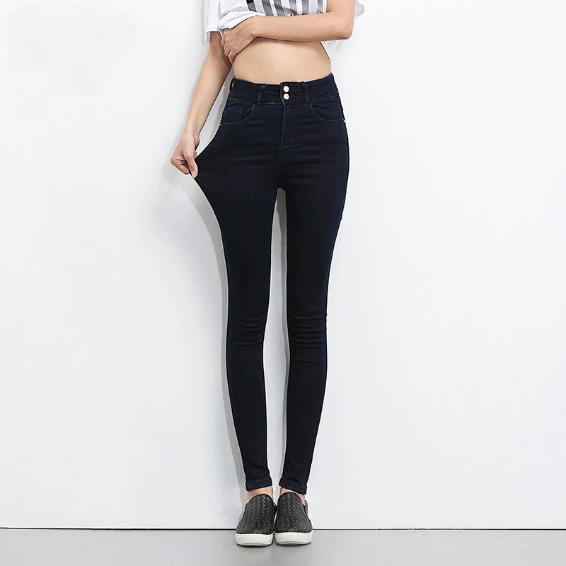 Plus Size Zipper Women Jeans High Waist Blue Pants Women High Elastic Skinny Pants Stretchy Women Trousers womens clothing Plus Size Zipper Women Jeans High Waist Blue Pants Women High Elastic Skinny Pants Stretchy Women Trousers womens clothing