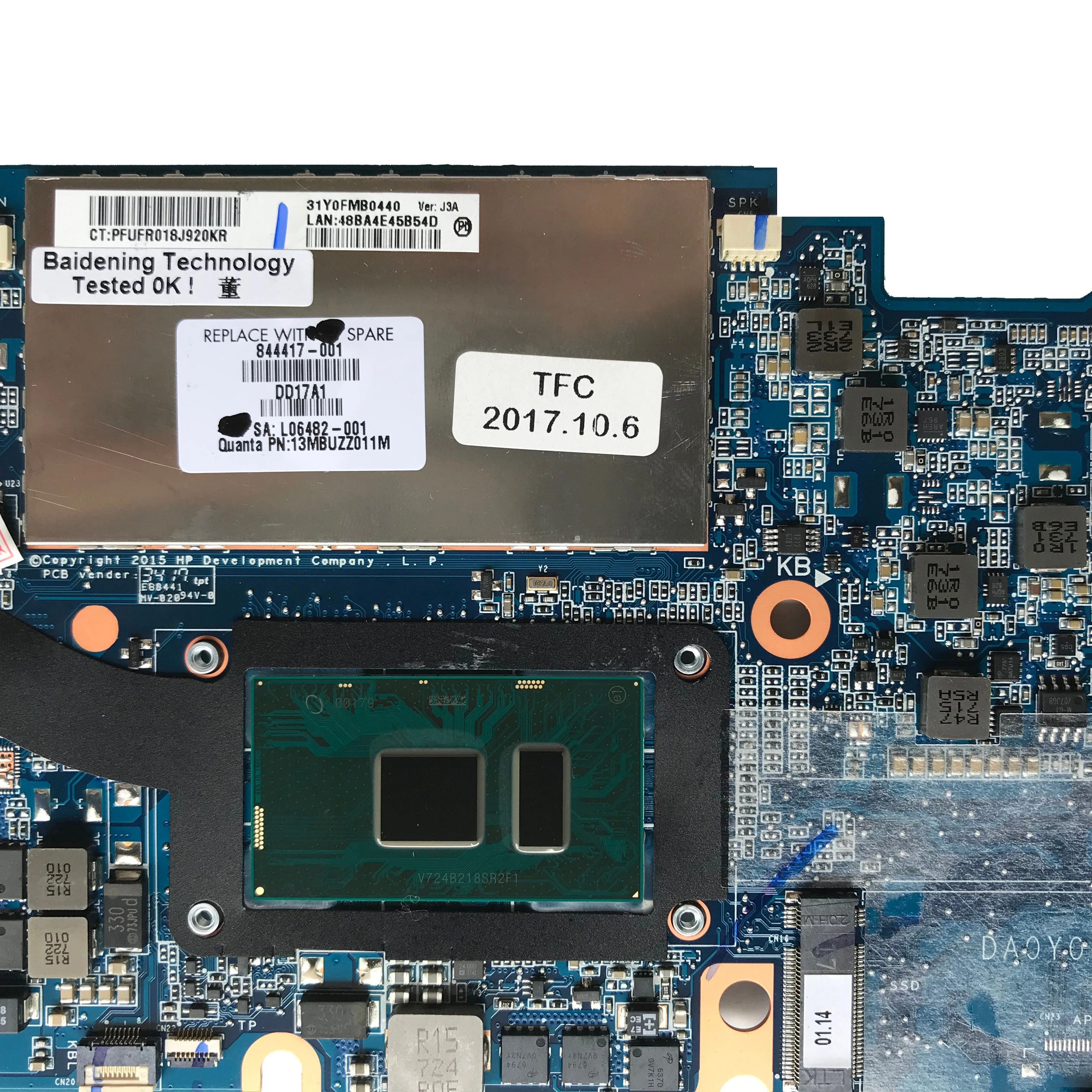 Для HP EliteBook 1040 G3 материнская плата для ноутбука 844417 001 501 601 DA0Y0FMBAJ1 с i7 6600U CPU 8GB