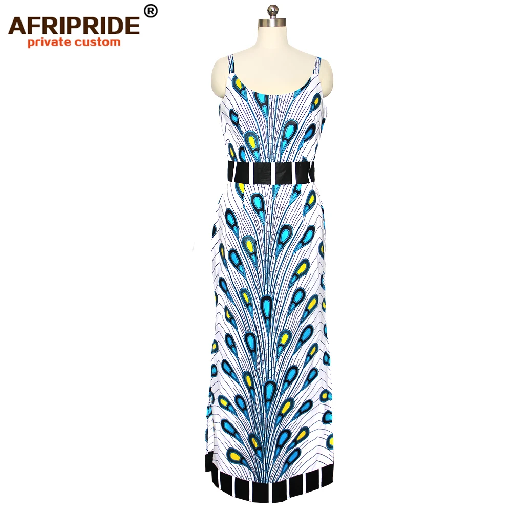 Весеннее платье в африканском стиле для женщин AFRIPRIDE, на заказ, Базен Ричи, без рукавов, до щиколотки, с разрезом по бокам, женское платье A1825112