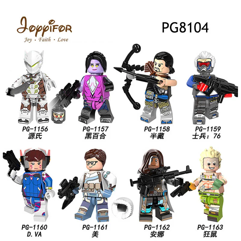 

Single Sale Super Heroes Black lily Genji D.VA Soldiers 76 Bricks LegoeINGlys Building Blocks Toys for child Kids Boys