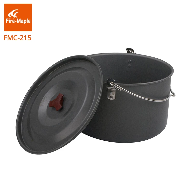 Fuego de arce de Camping al aire libre grande 8L olla una Camping colgante ollas Picnic cocina de aluminio olla para 6-8 FMC-215
